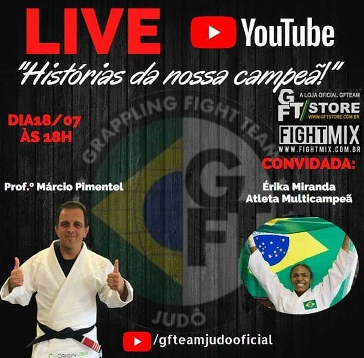エリカ・ミランダのインスタグラム：「No próximo sábado dia 18, estarei com o @pimentelperformance compartilhando um pouco da minha história de 12 anos de Seleção Brasileira de Judô. Se inscrevam na página @gfteamjudo_oficial e assistam! #judo #judofeminino #judobrasil #cbj」