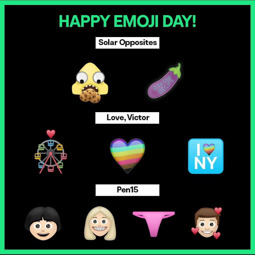 Hulu Home of Emmy-winningさんのインスタグラム写真 - (Hulu Home of Emmy-winningInstagram)「Happy #WorldEmojiDay! 🥳 We’ve turned some of our current favorite shows into emoji. Tell us your favs in the comments and we just might make them available for IG Stories! 👇」7月18日 7時33分 - hulu