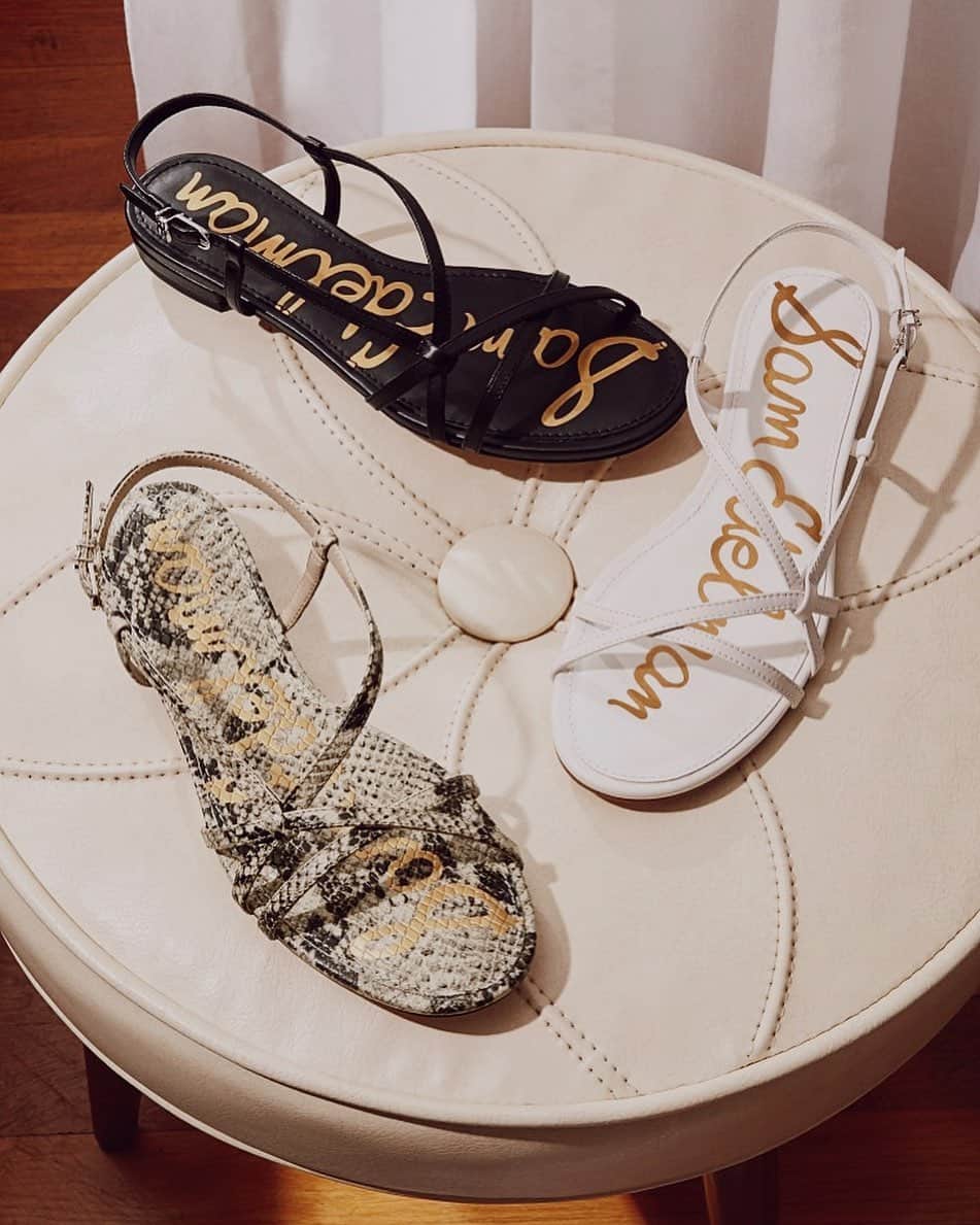 サムエデルマンのインスタグラム：「Trend alert: Strappy sandals Tap to shop the TEALE #SamEdelman」