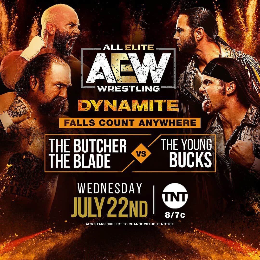 マット・ジャクソンのインスタグラム：「Next week on #AEWDYNAMITE! Falls Count Anywhere! This match is going to be absolutely insane.」