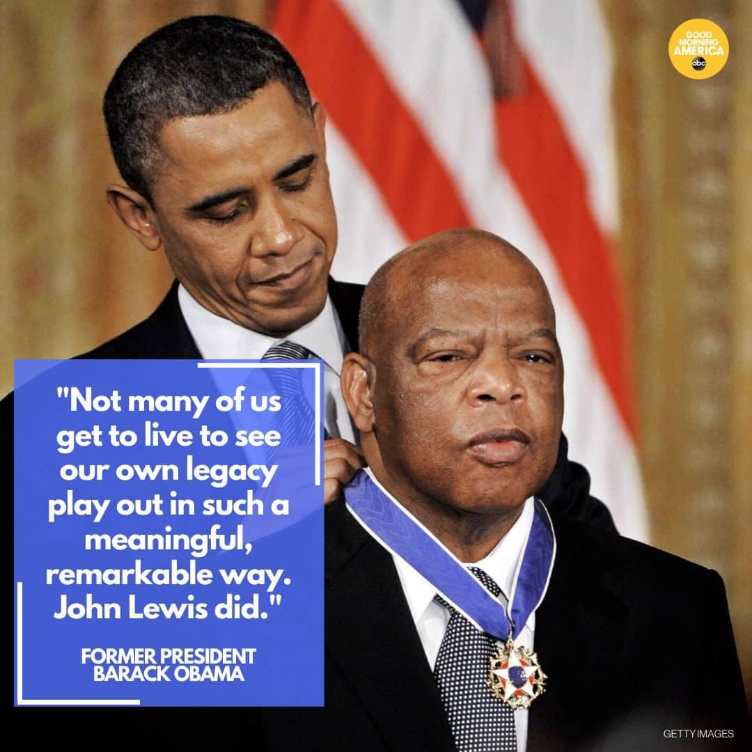 Good Morning Americaさんのインスタグラム写真 - (Good Morning AmericaInstagram)「BREAKING: Former Pres. Barack Obama remembers civil rights icon John Lewis: "Not many of us get to live to see our own legacy play out in such a meaningful, remarkable way. John Lewis did." LINK IN BIO.」7月18日 14時49分 - goodmorningamerica