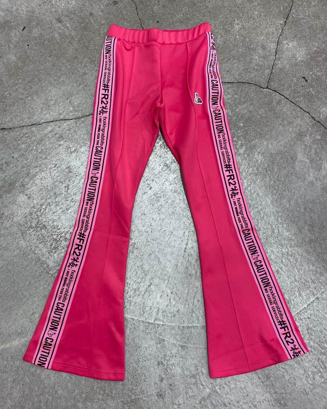 のインスタグラム：「New arrival.  Line Jersey Flare Pants.  Now #FR2梅Online.  #FR2梅 exclusive color. #fxxkingrabbits#FR2ume#nosexualservice #頭狂色情兎#smokingkills#caution」