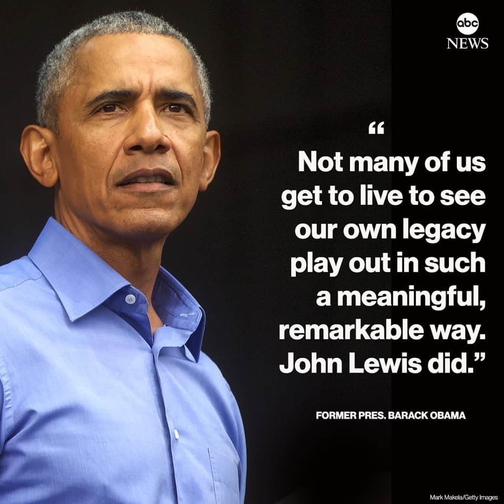 ABC Newsさんのインスタグラム写真 - (ABC NewsInstagram)「Former Pres. Barack Obama: "Not many of us get to live to see our own legacy play out in such a meaningful, remarkable way. John Lewis did."」7月18日 15時12分 - abcnews
