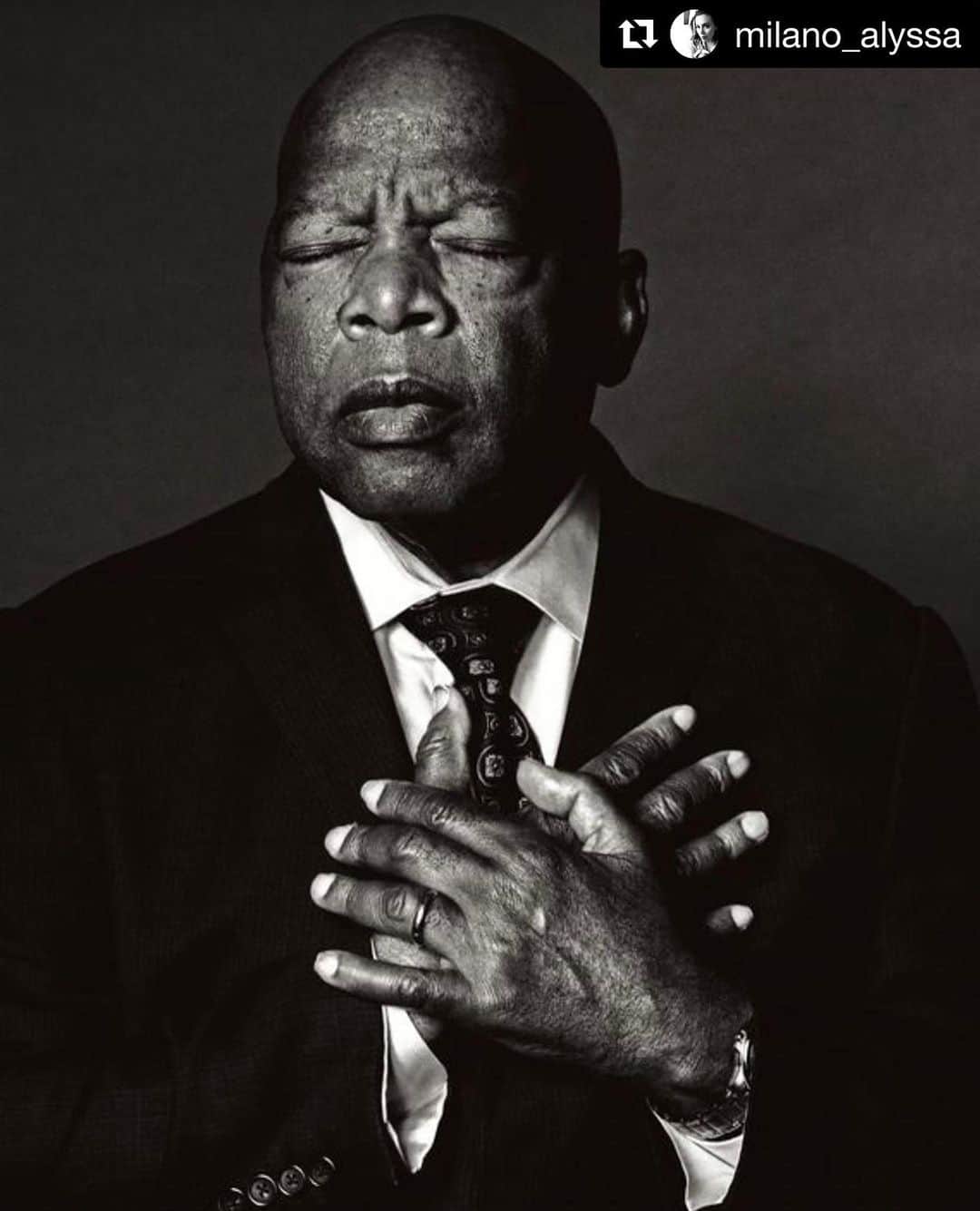 ジェリー・ライアンのインスタグラム：「RIP Congressman Lewis. And thank you.」