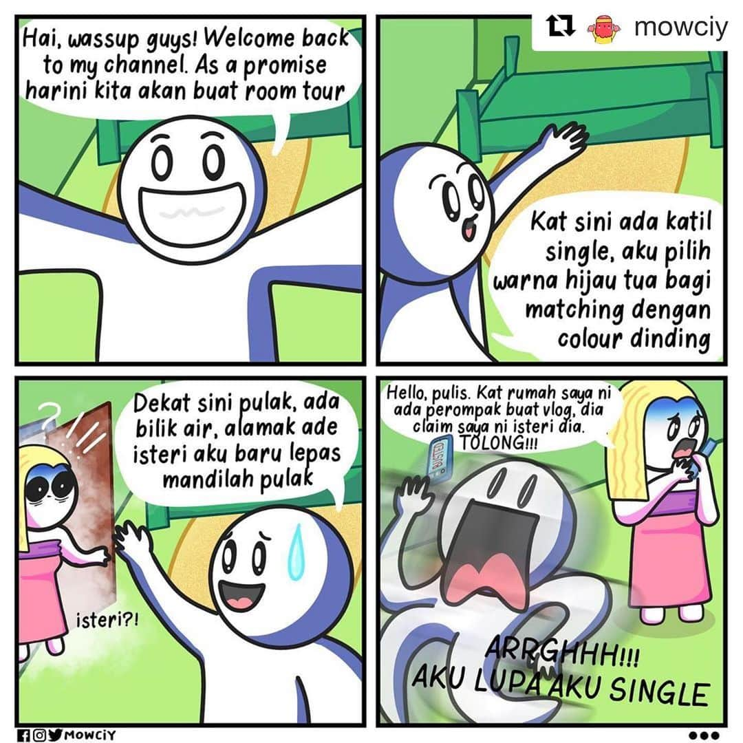 Koleksi Komik Malaysiaさんのインスタグラム写真 - (Koleksi Komik MalaysiaInstagram)「#Repost @mowciy with @get_repost ・・・ Room Tour gone Wrong 🙅🏻‍♂️❌ - - - Suka baca KOMIK MOWCIY? Jangan lupa  👍🏻 LIKE 💬 COMMENT 📥 SHARE ❤️ FOLLOW 🌼 - - - - #mowciykomik #komikvideolar #komikmalaysia #gengkomik #komik #gengkomikmalaysia #lawak #lawakhambar #lawakkeder #lawakbodoh #comics #comic #comicbooks #comicstrip #strip #komikdigital #digitalcomics #digitalart #komikstrip #komikbodoh #komiksampah #sekolah #lawakbatak #lawaklucu #lawakterkini #lawaktahapdewa #gelakpecahhabis #gelak #haha cute」7月18日 21時09分 - tokkmungg_exclusive