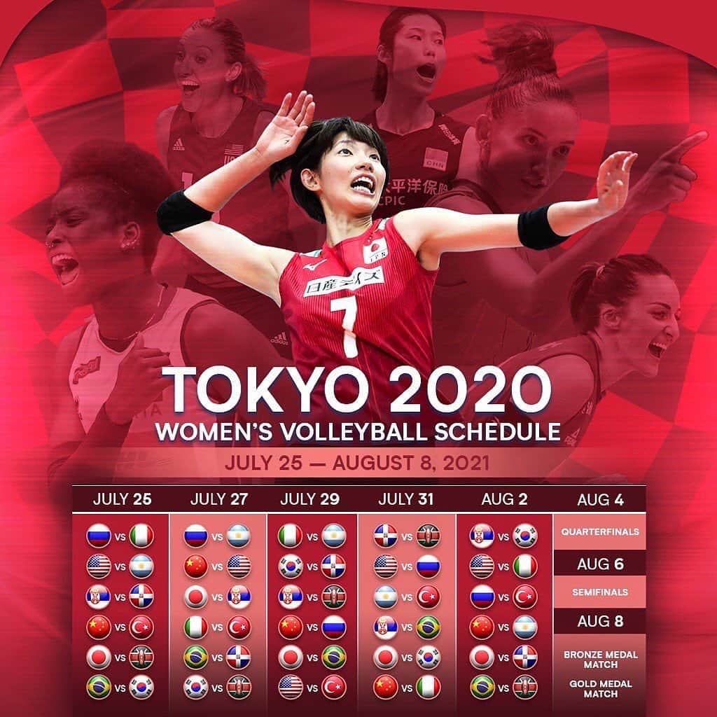 USA Volleyballさんのインスタグラム写真 - (USA VolleyballInstagram)「TOKYO OLYMPICS INDOOR VOLLEYBALL SCHEDULE CONFIRMED FOR 2021‼️ Which 🇺🇸 matches are you most excited to watch?!  (Repost @volleyballworld) #tokyo2020 #volleyball」7月18日 22時42分 - usavolleyball