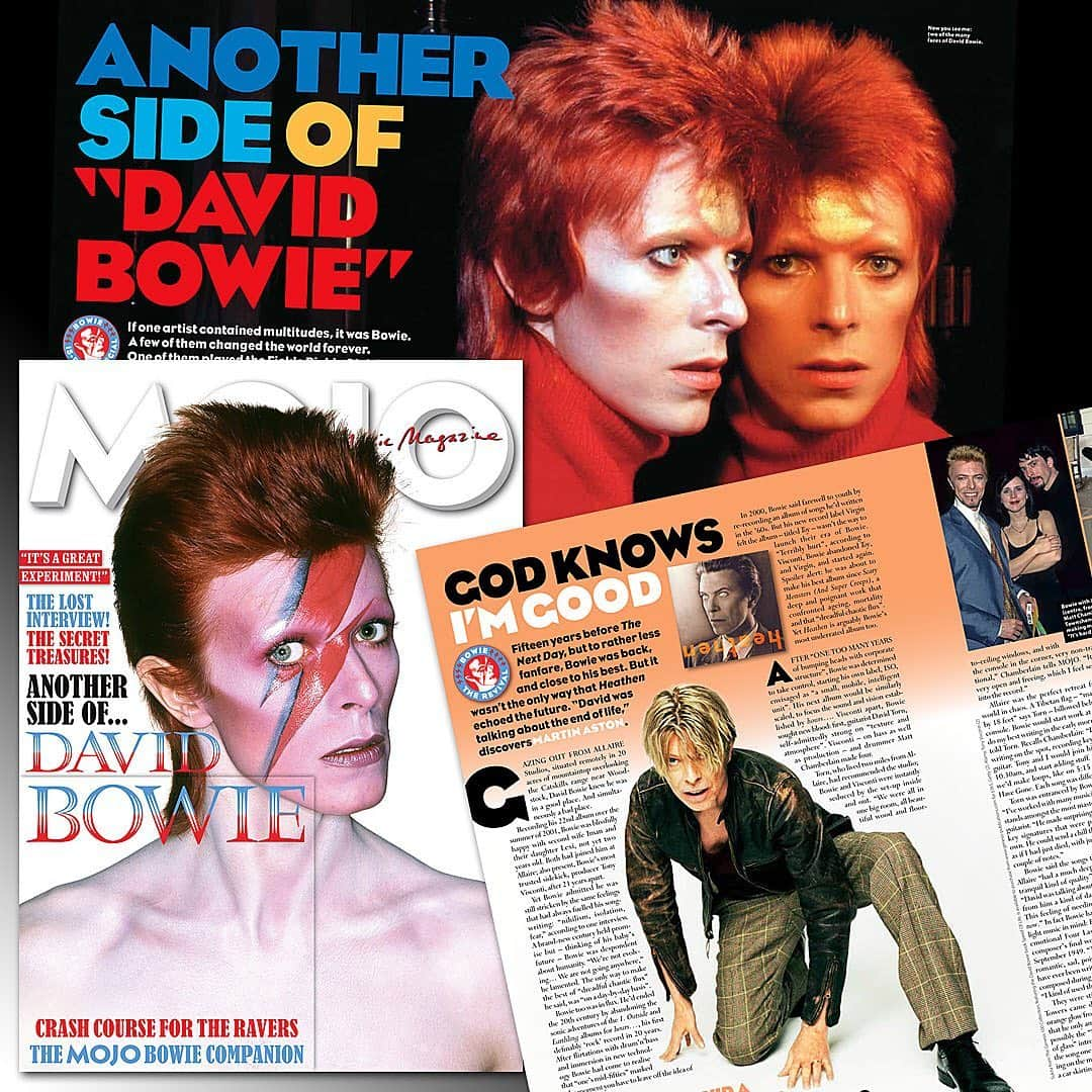 デヴィッド・ボウイさんのインスタグラム写真 - (デヴィッド・ボウイInstagram)「MOJO’s 18-PAGE BOWIE COVER FEATURE   “It's a crash course for the ravers...”   The September 2020 issue of @mojo4music has an impressive cover feature with 18 Bowie-relevant pages, including a 15 page article titled: ANOTHER SIDE OF "DAVID BOWIE". Not to mention a wealth of wonderful images, including that striking @duffy_archive cover and the Sukita opening spread, pictured.   Here’s the standfirst.   + - + - + - + - + - + - + - + - + - + - + - + - + - + - +   If one artist contained multitudes, it was Bowie. A few of them changed the world forever. One of them played the Fickle Pickle Club in Southend, 50 years ago this month. Another one taught Iggy Pop to ski. And beyond all the tales MOJO has already told of him, there are others, just as revealing. So read on for MOJO's new favourite Bowie stories. First, turn the page, for an unpublished audience with the man himself...   SLOW BURNS   ~ The Lost Interview by Paul Du Noyer ~ Outtakes & Beyond with Tony Visconti ~ The stories of Heathen, Holy Holy, the Bowie video game, and more! ~ Deep Cuts picked by MOJO's writers   + - + - + - + - + - + - + - + - + - + - + - + - + - + - +   Plus…   “A NEVER-BEFORE-PUBLISHED interview with the late David Bowie, plus stories and songs with unusual perspectives on rock’s changeling king. Mime! Skiing! Darts! Deep cuts! Tony Visconti!”   There’s also a cool covermount compilation CD “that explores his eclectic influences and inspired collaborators”.   Swipe for the tracklisting and the subscriber’s only cover.   MOJO is available now: ‪https://tinyurl.com/MOJO322Sep2020‬   #BowieMOJO」7月18日 23時39分 - davidbowie