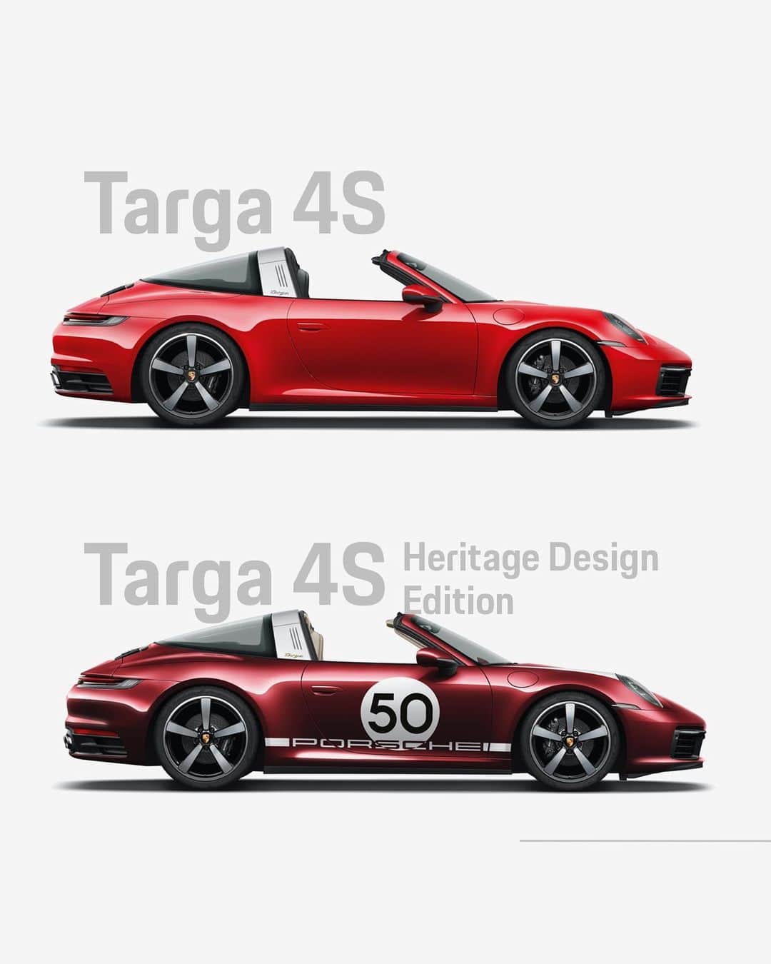 Porscheさんのインスタグラム写真 - (PorscheInstagram)「Take a closer look to spot some of the differences between the new 911 Targa and the 911 Targa 4S Heritage Design Edition, limited to 992 units worldwide. Which one sets your pulses racing more? __ 911 Targa 4S Heritage Design Edition: Fuel consumption combined: 9,9 l/100 km; CO2 emissions combined 235 – 227 g/km. 911 Targa 4S: Fuel consumption combined: 10,3 - 9,9 l/100 km; CO2 emissions combined: 235 - 227 g/km」7月19日 0時05分 - porsche