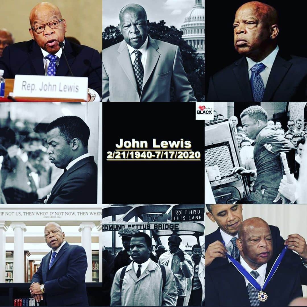 ロックモンド・ダンバーのインスタグラム：「John Lewis.... An American Hero.... Icon...He had enough courage to fight for ALL of us! #💪🏾❤️👍🏾」