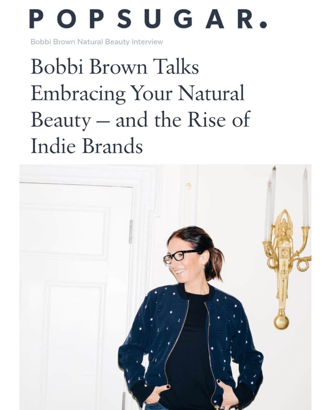 ボビー・ブラウンのインスタグラム：「I was once a wide eyed indie beauty founder and after all these years, I still believe the secret to beauty is being comfortable with who you are. For me, it’s being five foot tall, wearing my hair pulled back, and choosing the products that help me love my look, rather than fight it. Read more in my interview with @popsugar — link in bio.」