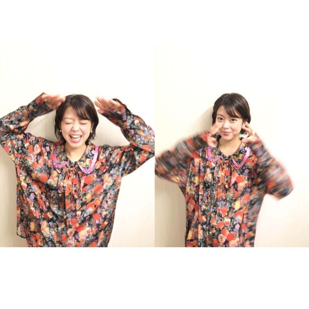 杉原千尋のインスタグラム：「. 衣装が華やか🌈  そして… 「髪の毛のアレンジ悩む」 と、言いつつ髪の毛切りました✌️  お風呂上がりすぐ乾いて最高！ 夏のドライヤー苦手です。  撮影 #井上清華  「変なポーズして」って ずっと言われてたけど、 “可愛いポーズ“もさせて。  でも撮ってくれてありがとう💗  #フジテレビアナウンサー #杉原千尋 #ショートヘア」