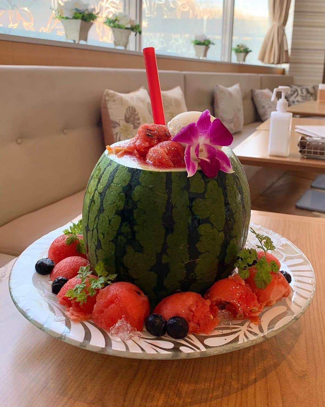 金子実加さんのインスタグラム写真 - (金子実加Instagram)「🍉🍉🍉🍉🍉🍉 . . . . . . . . . . #すいか　#西瓜　#スイカ　#🍉　#すいか🍉 #すいかジュース　#🍹　#おしゃれカフェ #カフェ　#カフェ巡り #カフェ好きな人と繋がりたい #夏　#オシャレカフェ #スイカジュース」8月17日 13時14分 - kanekomika0127