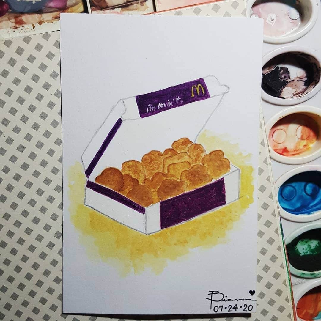 McDonald's Philippinesのインスタグラム：「This painting by @artdump.bia was meant to be shared just like our McNuggets! Order today when you visit McDelivery!  Tag us with your cool McDo creations too! :D」
