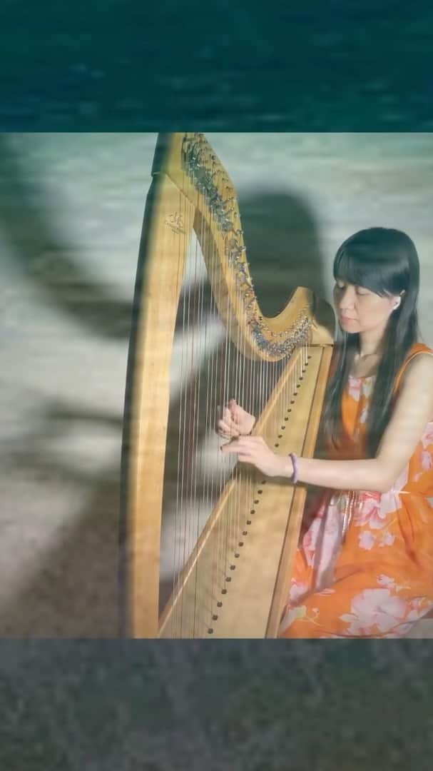 のインスタグラム：「The Japanese Okinawa traditional music with my follower. 【エントリーNo.7】 #ハープでコラボしよう   ハープ奏者・松岡みやびさんとコラボをさせていただきたく、投稿させて頂きました。 沖縄風のオリジナルソング「花しょうぶ」でございます。よろしくお願い致します。  #花しょうぶ #SIGと愉快な仲間たち @sig_southpaw  ✴︎ 夏にぴったりな楽しい音楽を ありがとうございます❣️ 沖縄の美しい海の映像と あわせてエキゾチックな楽曲の 世界観を表現してみました 🏝🌈🌻🏄‍♂️ #withmiyabiharp  のハッシュタグをつけて投稿してくださった順番に私がハープでコラボしていく企画です♪（7月末で応募〆切りました）  #沖縄　#海 ハープ #音楽 #松岡みやび #ミヤビメソード #心理学 #癒し  #harp #music #miyabimatsuoka #harpistlife #healing」