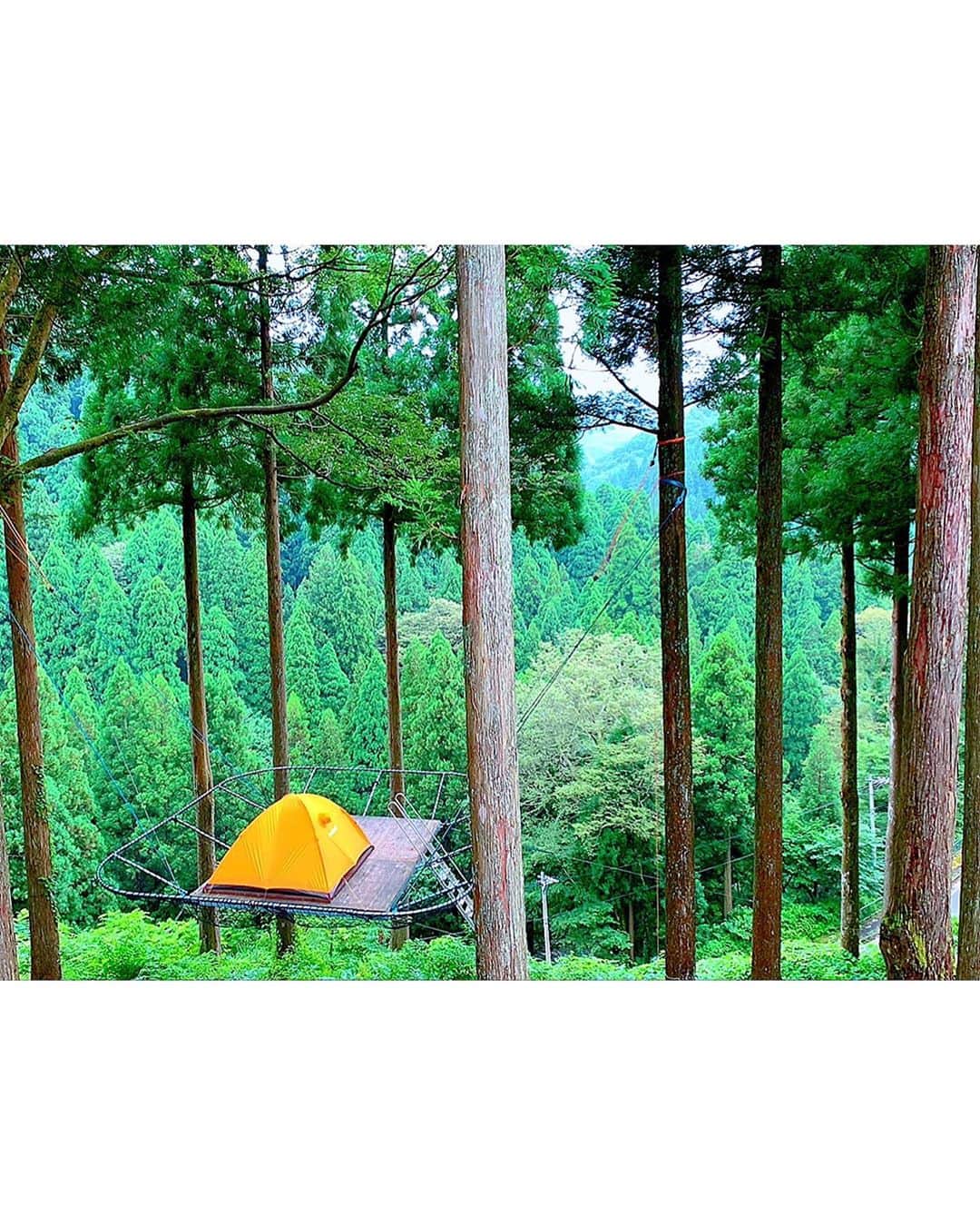 百合華さんのインスタグラム写真 - (百合華Instagram)「The first Tree tent experience in my life ⛺️💕✨  No music , No life ww 🎶  #japan #日本 #福井 #ツリーピクニックアドベンチャーいけだ  #treehouse #ツリーハウス #treetent  #ツリーテント #テント #camp #キャンプ #camping  #キャンピング #絶景 #山 #山の景色 #healing  #癒し #nomusicnolife」8月13日 12時30分 - yurika.lovelily