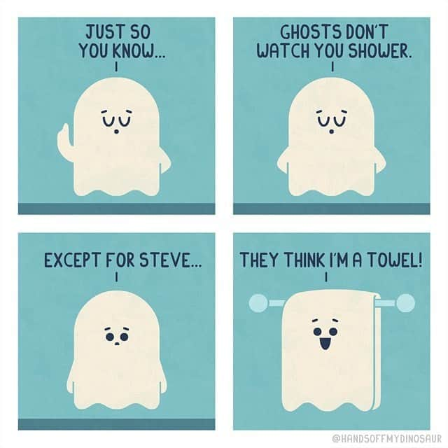 9GAGさんのインスタグラム写真 - (9GAGInstagram)「Are you going to keep Steve or get rid of all your white towels. 👻  Follow @doodles⠀ -⠀ By @handsoffmydinosaur⠀ -⠀ #doodles #comics #illustrations」8月13日 14時06分 - 9gag