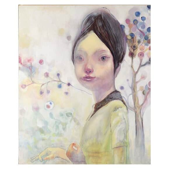 二見悠のインスタグラム：「new Ryoji Suzuki 「午後に庭で」 oil canvas  #ryojisuzuki」