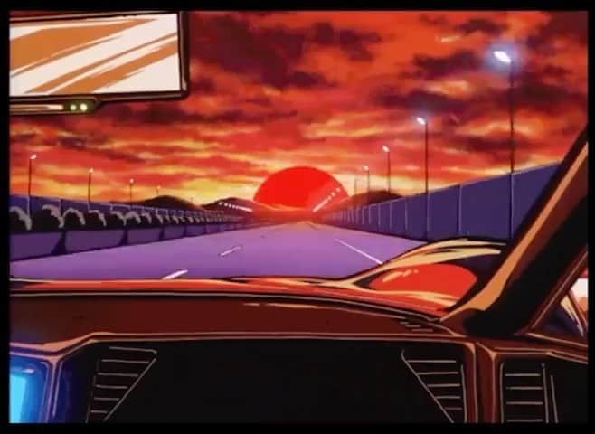 東京DANDYのインスタグラム：「This anime scene reminds me of the elevated highway that runs down by the coast of Odawara. Anyone who's driven to Shimoda probably knows it - decades-old sunbleached typhoon battered concrete,  the section that feels like a bit like a race track. Summer road trip dreams. Whether you're staying at home or taking a trip, have a safe, hot and fun Summer x   I'm not sure what anime this scene is from, but the clip is from one of my favorite city pop mixes on youtube (link in stories), and the track is Midnight Driver by Minako Yoshida (1980).   #吉田美奈子 #MidnightDriver #Sunset #Summer #CityPopAnime #小田原市 #RoadTrip #ロードトリップ #SummerPlaylist」