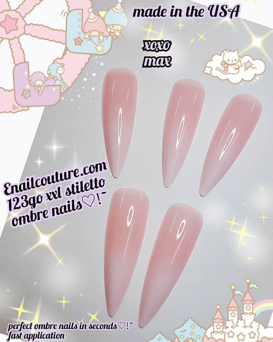 Max Estradaさんのインスタグラム写真 - (Max EstradaInstagram)「Enailcouture.com 123go pre made gel nails in ombre xxl stiletto ♡!~ Dreams really do come true  Apply with pink press on gel  Enailcouture.com made in American  #ネイル #nailpolish #nailswag #nailaddict #nailfashion #nailartheaven #nails2inspire #nailsofinstagram #instanails #naillife #nailporn #gelnails #gelpolish #stilettonails #nailaddict #nail #naildesigns #nailtech#nailsonfleek #nailartwow #네일아트 #nails #nailart #notd #nails💅 #젤네일 #notpolish #nailcolor #nailsalon #nailsdid #nailsoftheday」8月14日 4時39分 - kingofnail