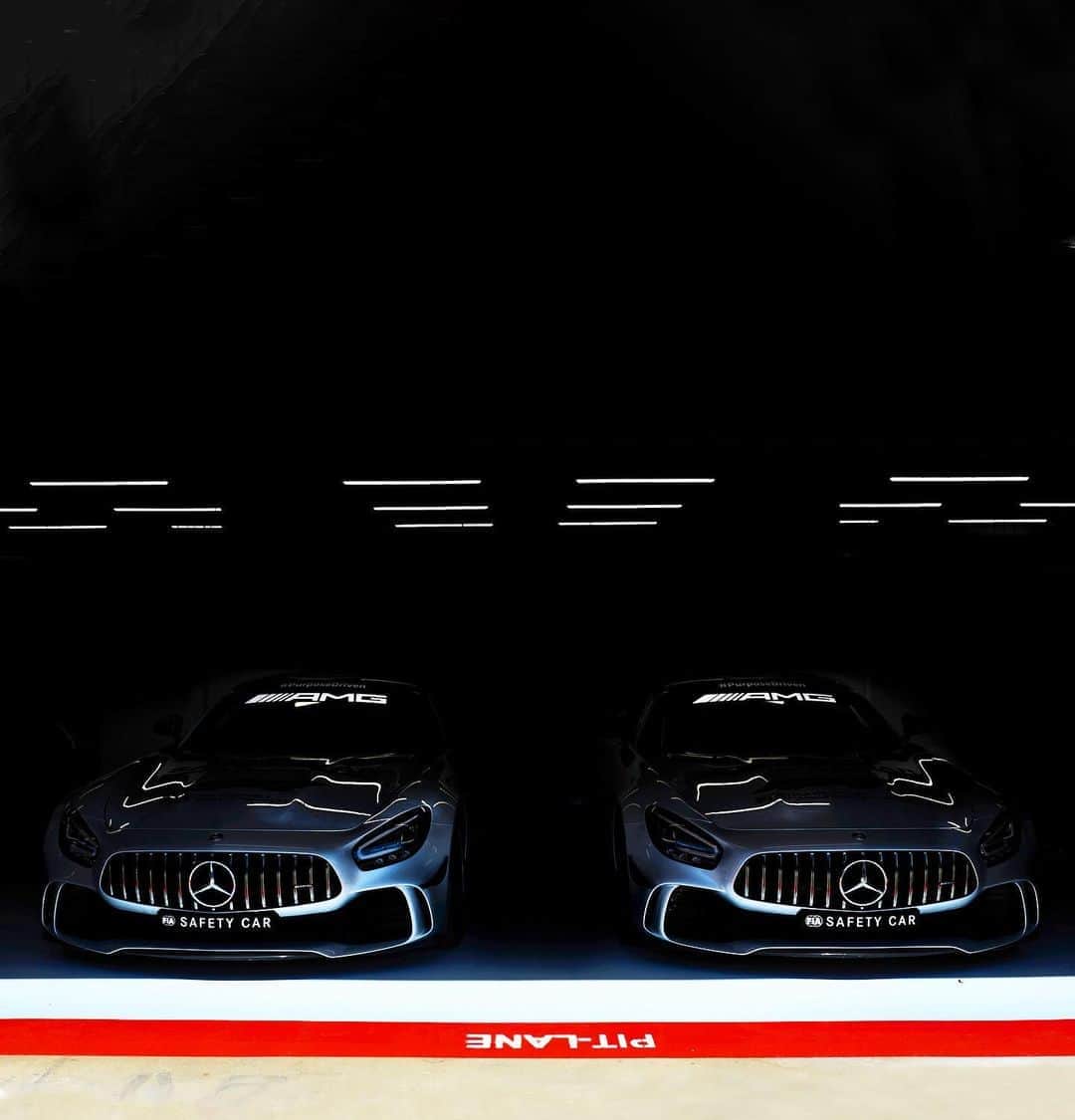 MERCEDES AMG PETRONASさんのインスタグラム写真 - (MERCEDES AMG PETRONASInstagram)「Beasts lurking in the shadows 👀🔥  Tag a mate who’d join you for a few laps in the @f1 Safety Car! 👊」8月13日 21時19分 - mercedesamgf1