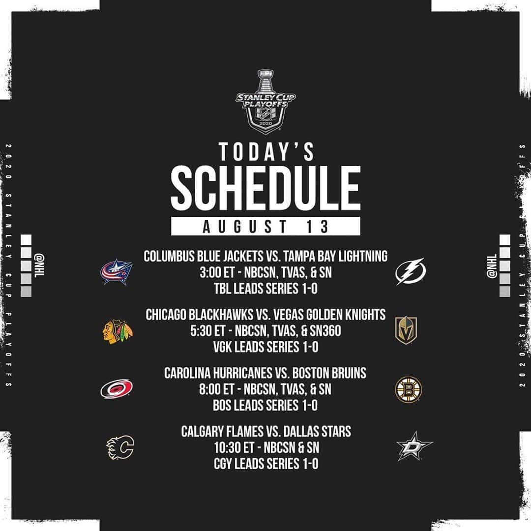 NHLさんのインスタグラム写真 - (NHLInstagram)「Make your picks for today's slate ⬇️  The #StanleyCup Playoffs continue at 3 ET on @NHLonNBCSports, @Sportsnet and @TVASports!」8月13日 22時15分 - nhl