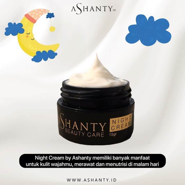 ASHANTY BEAUTY CREAM OFFICIALのインスタグラム：「Hi Ladies, sebelum tidur pastikan kamu sudah membersihkan wajah dan menggunakan night cream yaa. Karena menggunakan night cream adalah salah satu hal penting dan memiliki banyak manfaat untuk kulit wajah loh. Dimalam hari kulit wajah bekerja lebih maksimal dalam menyerap nutrisi sehingga wajah akan terasa lebih cerah dan berkilau keesokan harinya ✨  ______________________________ Informasi dan pemesanan  Ashanty Beauty Cream  WA: 081287388885 WA: 081293823950 WA: 087778489900 WaA: 085781140354 ⚡️ Fast Respons Click Link On Bio Instagram @ashantyid ❣️ ______________________________ #ashantybeautycream #creamashanty #skincareashanty #skincare #skincareartis #skincarelokal #creamwajah #creamperawatanwajah #obatjerawat #jerawat #kosmetik #krimwajah #creamwajah #whiteningcream #ashantyid #ashanty #ahha #kepastian #aurelhermansyah」