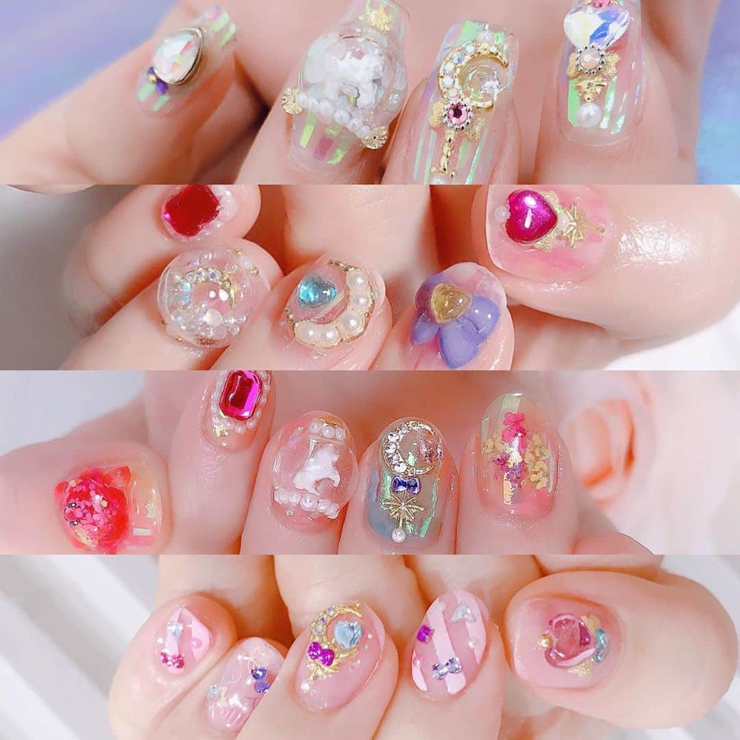 なかやまちえこのインスタグラム：「いつだって可愛い魔法少女ネイル✨⠀ #nail #nails #nailart #ネイル #美甲 #ネイルアート  #japanesenailart #manucure #japanesenails #manicurist #gelnails #أظافر #네일아트 #미용 #vẽmóng #ngườiđẹp  #เพ้นท์เล็บ #artedeuñas #เพ้นท์เล็บเจล #ジェルネイルデザイン #ネイルデザイン #senikuku #nagelkunst #魔法少女ネイル #ゆめかわ #ゆめかわネイル #kawaii #kawaiinails #ファンシーネイル #fancynails」