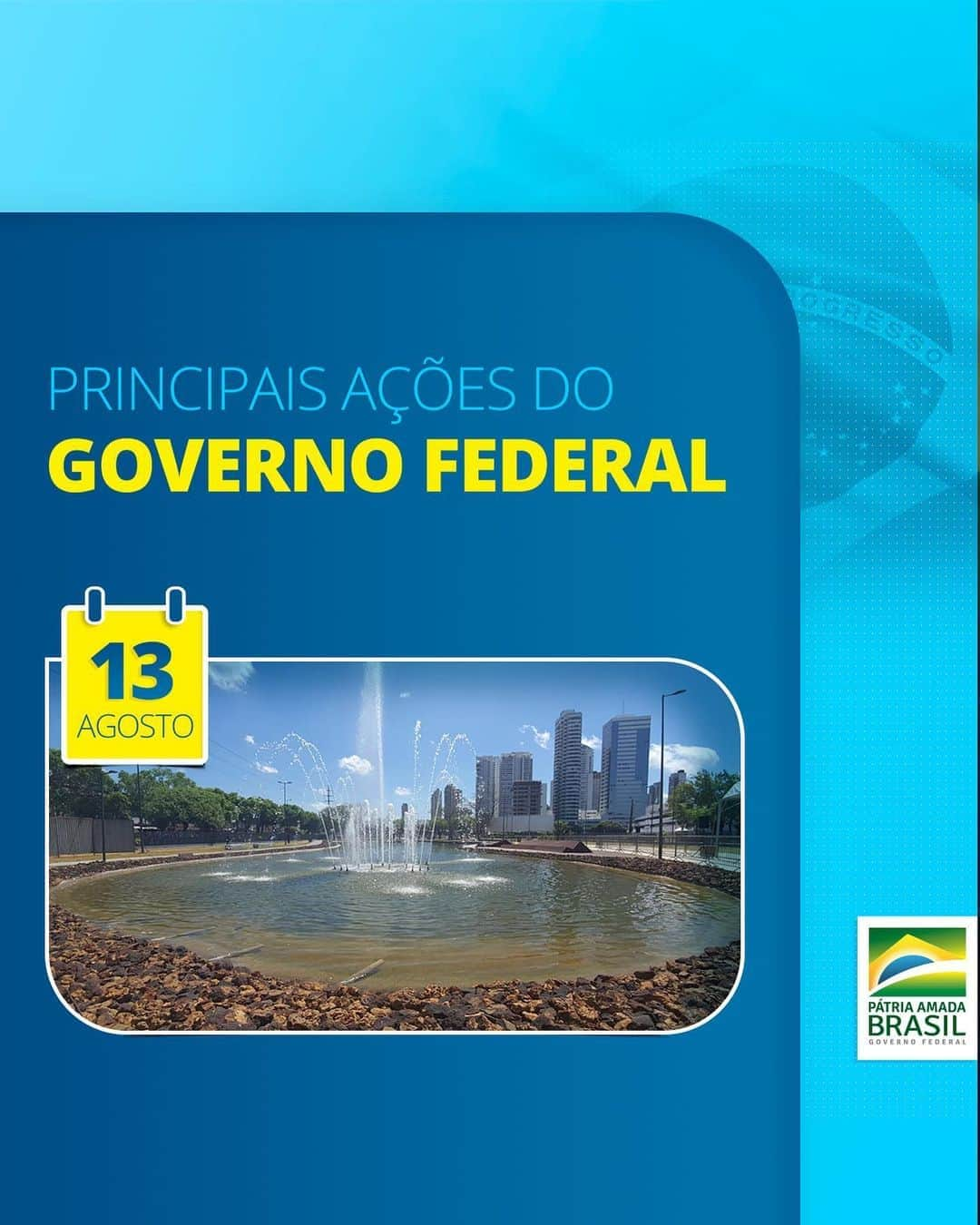 ジルマ・ルセフさんのインスタグラム写真 - (ジルマ・ルセフInstagram)「#DESENVOLVIMENTO: Presidente Jair Bolsonaro e ministro Rogerio Marinho inauguram o parque Belém Porto Futuro. Empreendimento recebeu R$ 34,5 milhões do Governo Federal e impulsionará o turismo, o comércio e a geração de empregos na região. https://bit.ly/3kDgjkS  #OPERAÇÃOPANTANAL: O Ministério da Defesa continua combatendo os focos de incêndio que atingem o Pantanal. Em parceria com agências, Marinha, Exército e Aeronáutica também transportam brigadistas e despejam água, durante os sobrevoos para conter as chamas.🔥👩🚒https://bit.ly/30UP6T4  #DOU: Presidente Jair Bolsonaro cria departamento para tratar de políticas públicas voltadas para pets como cães e gatos. A Coordenação Nacional de Proteção e Defesa Animal foi instituída por decreto e as mudanças têm 45 dias para serem implementadas. 🐶😺 https://bit.ly/31N2PdR  #PORTARIA: Governo Federal regulamenta serviços de retransmissão de rádio. Medida vai possibilitar a expansão do sinal de rádio FM no interior da Amazônia Legal. Segundo o ministro Fabio Faria, 1º chamamento deve atender a 232 pedidos de canais. 📻https://bit.ly/3iPeAYb  #COMÉRCIOEXTERIOR: Agronegócio representou mais da metade das exportações brasileiras em julho. Produtos como soja em grão, açúcar, celulose e algodão tiveram considerável aumento de volume comercializado. 🇧🇷🚀https://bit.ly/2XZJ15T  #DOU: Registros no PIX podem começar a ser feitos a partir de 5 de outubro. Sistema vai permitir transferências eletrônicas em tempo real a qualquer momento do dia ou da noite, inclusive aos finais de semana e feriados. 💰 https://bit.ly/3403CL1  #AUXÍLIOEMERGENCIAL: Benefício terá impacto de 2,5% no PIB brasileiro. Segundo estudo da Universidade Federal de Pernambuco, as regiões Norte e Nordeste são as mais impactadas pelos recursos. 👨👩👧👦💰 https://bit.ly/3amFXFZ   #COMPETITIVIDADE: Choque da energia barata avança com regime de urgência para Nova Lei do Gás. Novo modelo vai estimular a competição e baratear o preço do gás natural no país. https://bit.ly/31LiXfK」8月13日 23時44分 - presidenciadobrasil