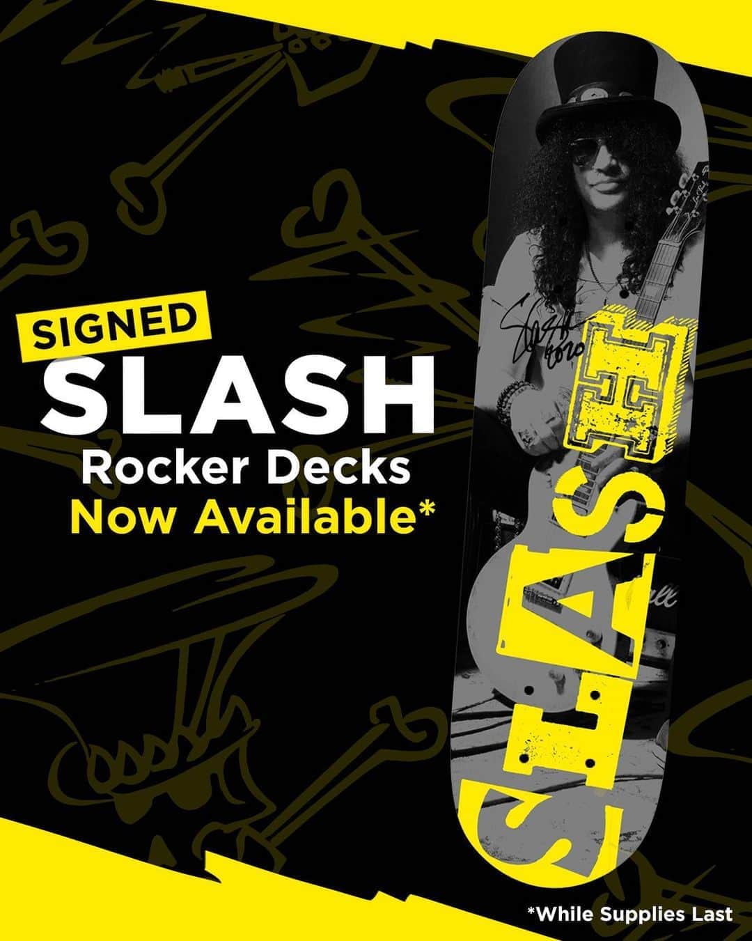 スラッシュさんのインスタグラム写真 - (スラッシュInstagram)「Signed Rocker Deck Now Available. Limited Quantity. Get it while supplies last. #slashnews」8月14日 2時51分 - slash
