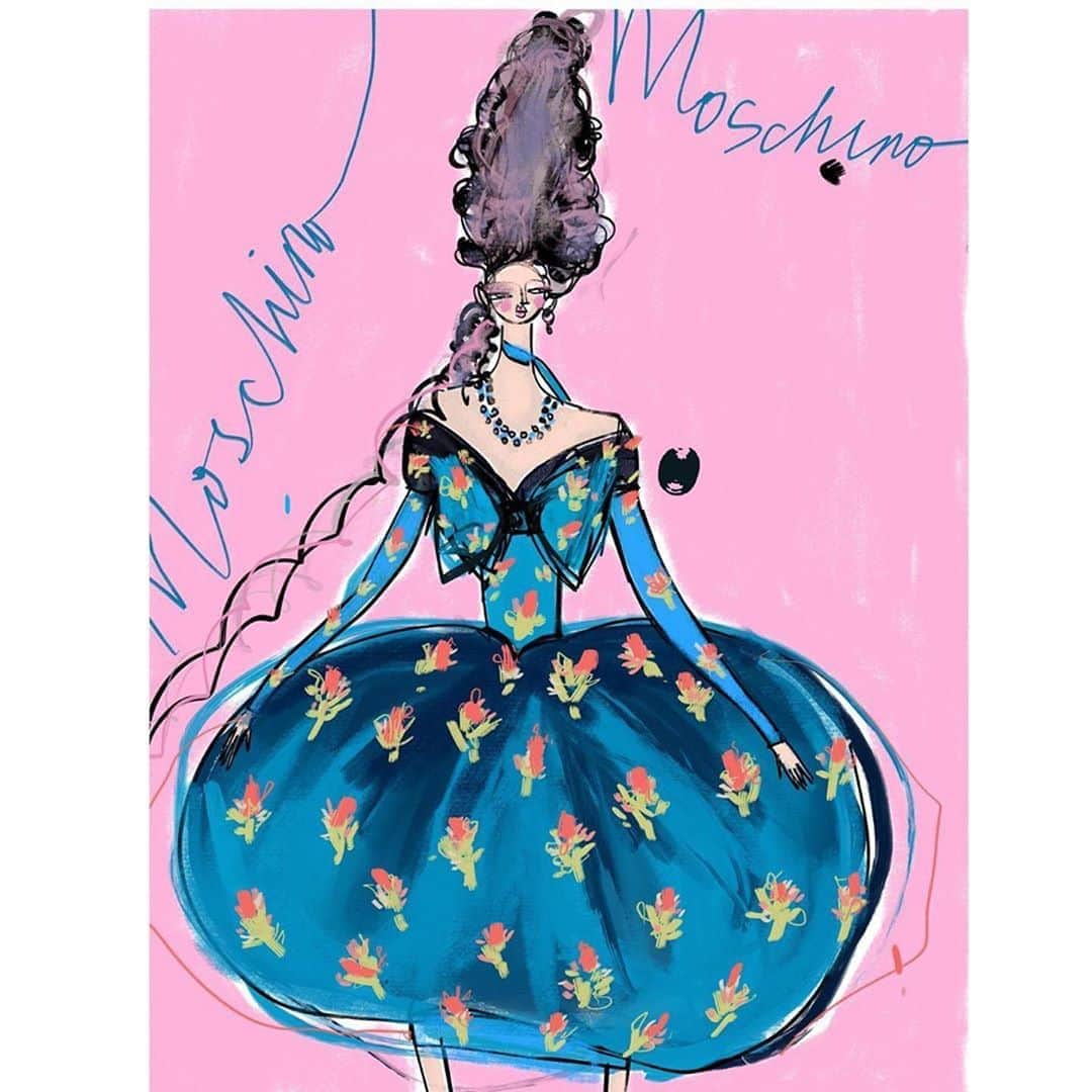 Moschinoさんのインスタグラム写真 - (MoschinoInstagram)「#Repost @annienaran ・・・ Party in @moschino @itsjeremyscott 💙🌸💗💙🌸💗💗🌸💙💗🌸 #moschino #itsjeremyscott #art #artwork #fashion #fashionart #fashionillustration #illustration #fashionartist #artist #runway #fashionmagazine #fashiondesigner #design #artinteriors #couture #style #drawadot #fashionblogger #fashionsketch #fashionsketching #sketch #illustrate #draw #drawing」8月14日 3時36分 - moschino