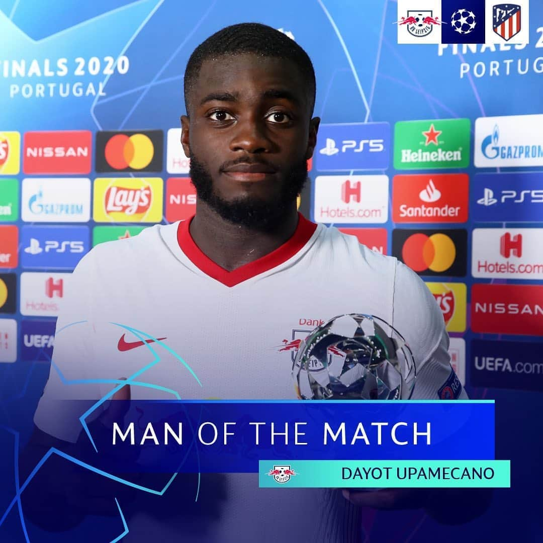 UEFAチャンピオンズリーグさんのインスタグラム写真 - (UEFAチャンピオンズリーグInstagram)「🥇 Dayot Upamecano gets the prize after 𝐓𝐇𝐀𝐓 display 👏  ⁣ #UCLMOTM #UCL」8月14日 7時04分 - championsleague