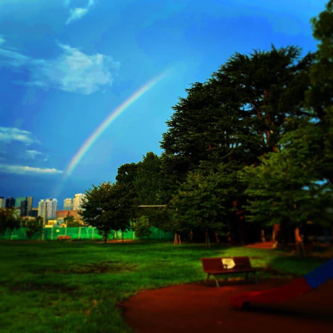 のインスタグラム：「雷雨のあとの虹🌈 新宿方面」