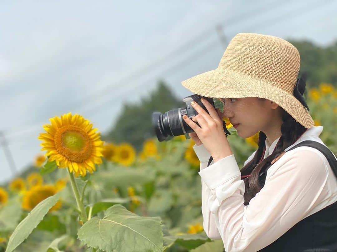 のインスタグラム：「・  ﻿ たくさんのひまわりに囲まれて幸せ☺️﻿ ﻿ ﻿ #🌻」