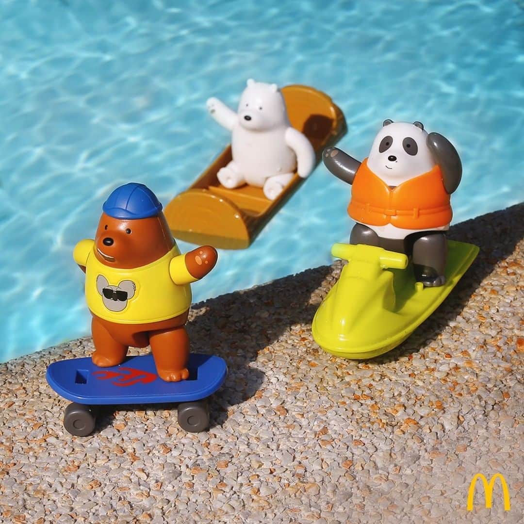 McDonald's Philippinesのインスタグラム：「Enjoy your playtime at home with Grizz, Pan Pan, and Ice Bear! Get a We Bare Bears toy when you order a Happy Meal — now starts at P79. Order now via McDelivery.  Who is your favorite among the three? Let us know below!」