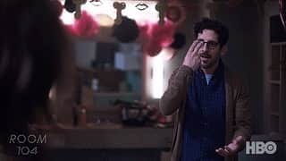 アダム・シャピロのインスタグラム：「TONIGHT! @hbo #room104! This was an AWESOME job. I got to work with my old friend @melissafumero and new friend @breedawool. Directed by one of my FAVES @jeneelamarque. And finally got to work with the coolest person ever @meleslyn. Not to mention on a show created by two dudes I look up to a great amount: @markduplass and @jayduplass. Check out our episode “Bangs” tonight! It’s ✂️✂️✂️✂️✂️✂️✂️」