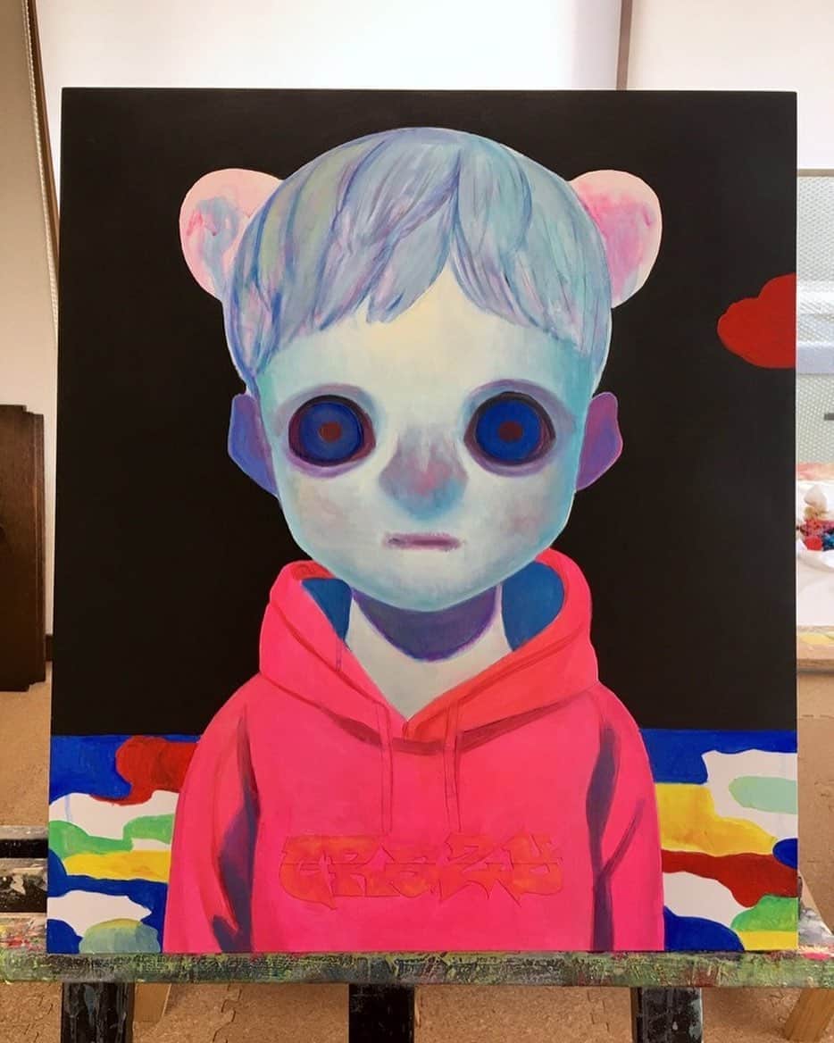 下田ひかりさんのインスタグラム写真 - (下田ひかりInstagram)「I started painting a bear boy 🐻🥰❤️」8月14日 23時25分 - hikarishimoda