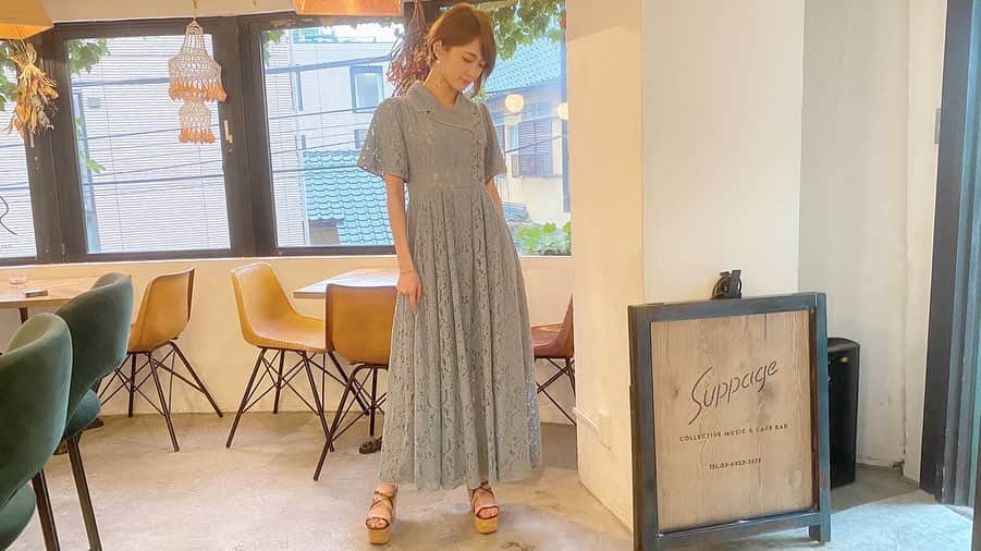 のインスタグラム：「👗 CHRONICLE配信Vol.4&Tuneの時のお洋服💙 レース×チャイナ×ロングワンピという俺得すぎる要素満載🥰 ・ ・ #バヨリン弾きの衣装 #pameopose」
