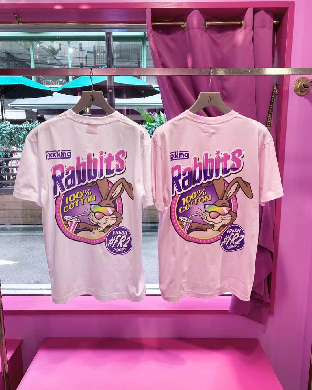 のインスタグラム：「New arrival. “FRESH Cotton”Tee. Now #FR2梅Online.  #FR2梅 exclusive color. #fxxkingrabbits#FR2ume#nosexualservice #頭狂色情兎#smokingkills#caution」