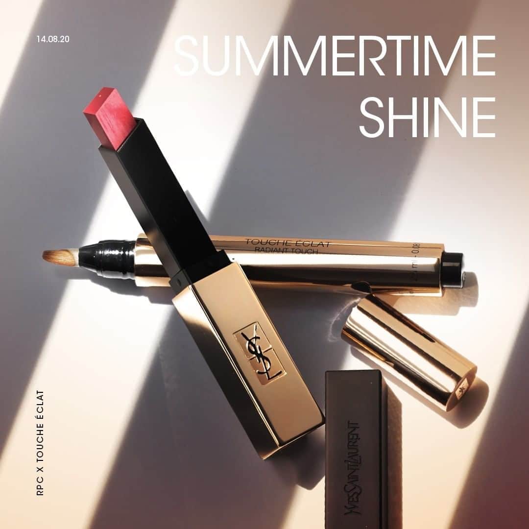 Yves Saint Laurent Beautyさんのインスタグラム写真 - (Yves Saint Laurent BeautyInstagram)「Two golden wands to make all your summer looks a reality.  Bring the light with TOUCHE ÉCLAT LE STYLO and bring the leather matte glamour with ROUGE PUR COUTURE THE SLIM. TOUCHE ÉCLAT LE STYLO in 4 CAFÉ LUMIÈRE ROUGE PUR COUTURE THE SLIM in N°21 ROUGE PARADOXE #yslbeauty #summertimeshine #glow」8月14日 16時59分 - yslbeauty
