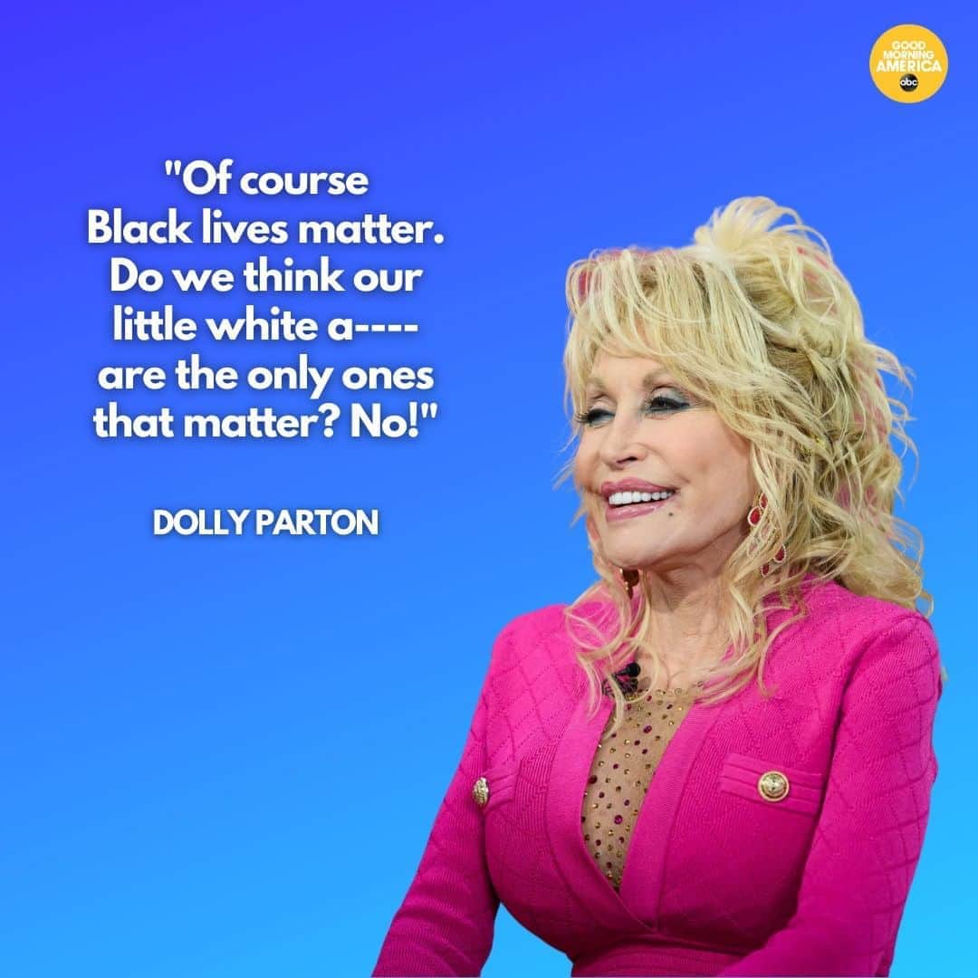 Good Morning Americaさんのインスタグラム写真 - (Good Morning AmericaInstagram)「#DollyParton says she stands firmly in support of the Black Lives Matter movement. LINK IN BIO.」8月15日 0時33分 - goodmorningamerica