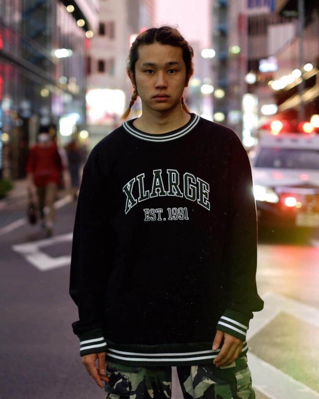 XLARGE RIB LINE CREWNECK SWEATアッシュ ノノカ