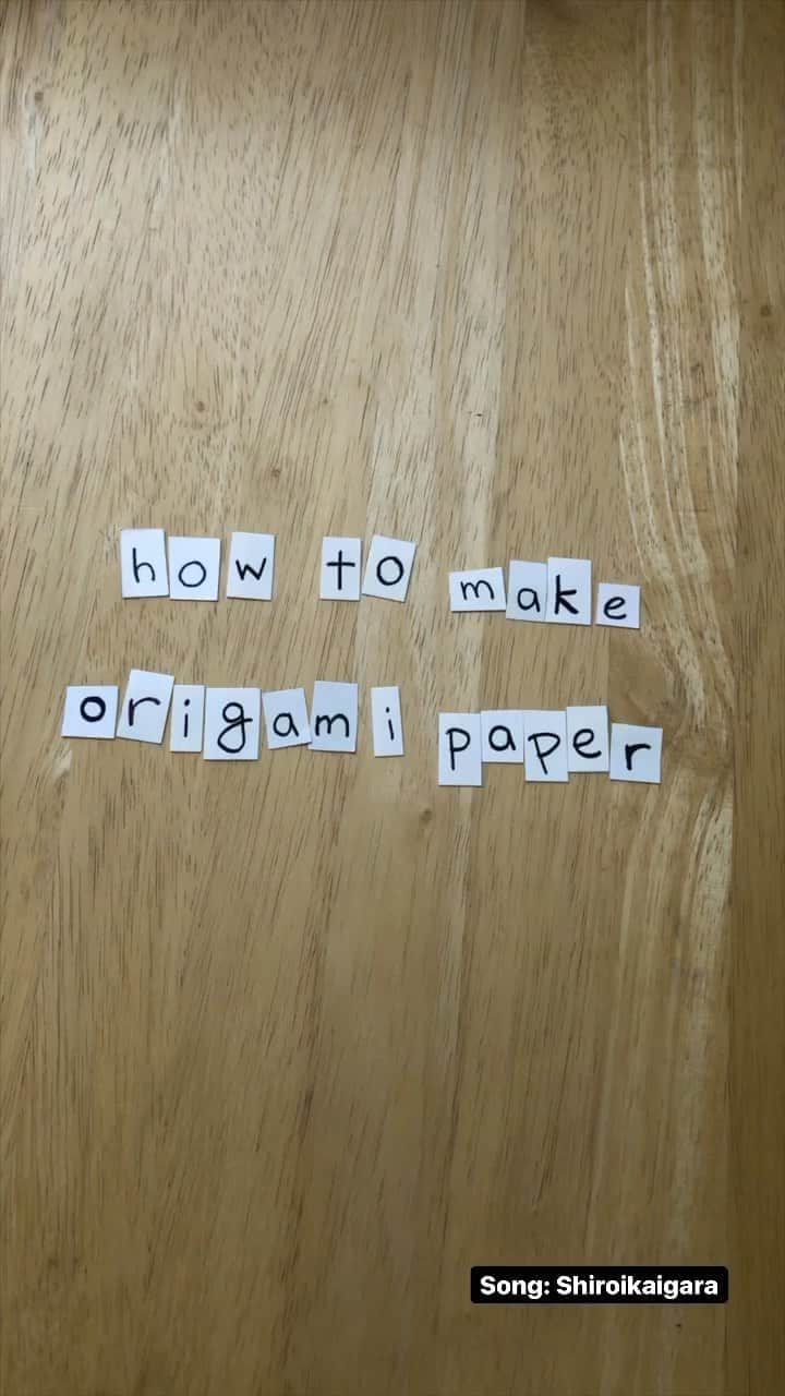 KATのインスタグラム：「Here’s how to make your own Origami paper.⁣ It doesn’t matter if you don’t have Origami paper at home. ⁣ You can still cut some and join the live workshops! ⁣ Every Saturday at 8pm PST! ⁣ ⁣ また明日折り紙ワークショップをやります！　⁣ 昼間１２時からです。⁣ ⁣ #origami #howtofoldorigami #papercraft #origamitutorial #reels #howto #diy」
