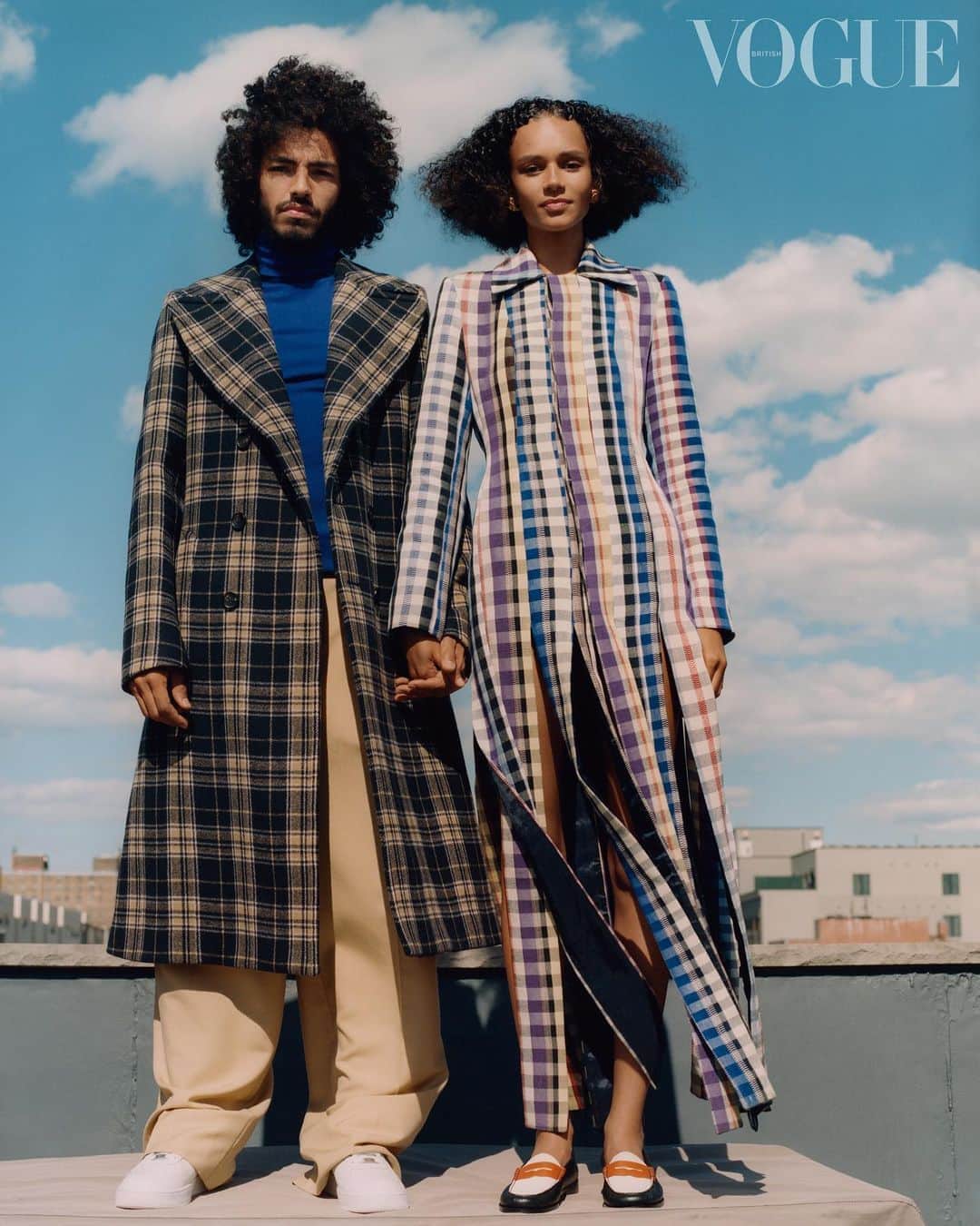 British Vogueさんのインスタグラム写真 - (British VogueInstagram)「Plaid, check and houndstooth have new meaning for #AW20. Forget stiff, corporate connotations: laid-back silhouettes and voluminous coats are leading the way. In the September issue of #BritishVogue, fashion’s favourite It couple – model @BinxWalton and skateboarder, rapper and artist @SageElsesser – show us how to do checks with finesse, with help from @KennethIze, @LanvinOfficial and @Dior, to name a few. See the full story in the new issue, on newsstands and available for digital download now.  #BinxWalton and #SageElsesser photographed by @TylersPhotos and styled by @SarrJamois, with hair by @Jawaraw and make-up by @Mmiiggss.」8月15日 1時46分 - britishvogue