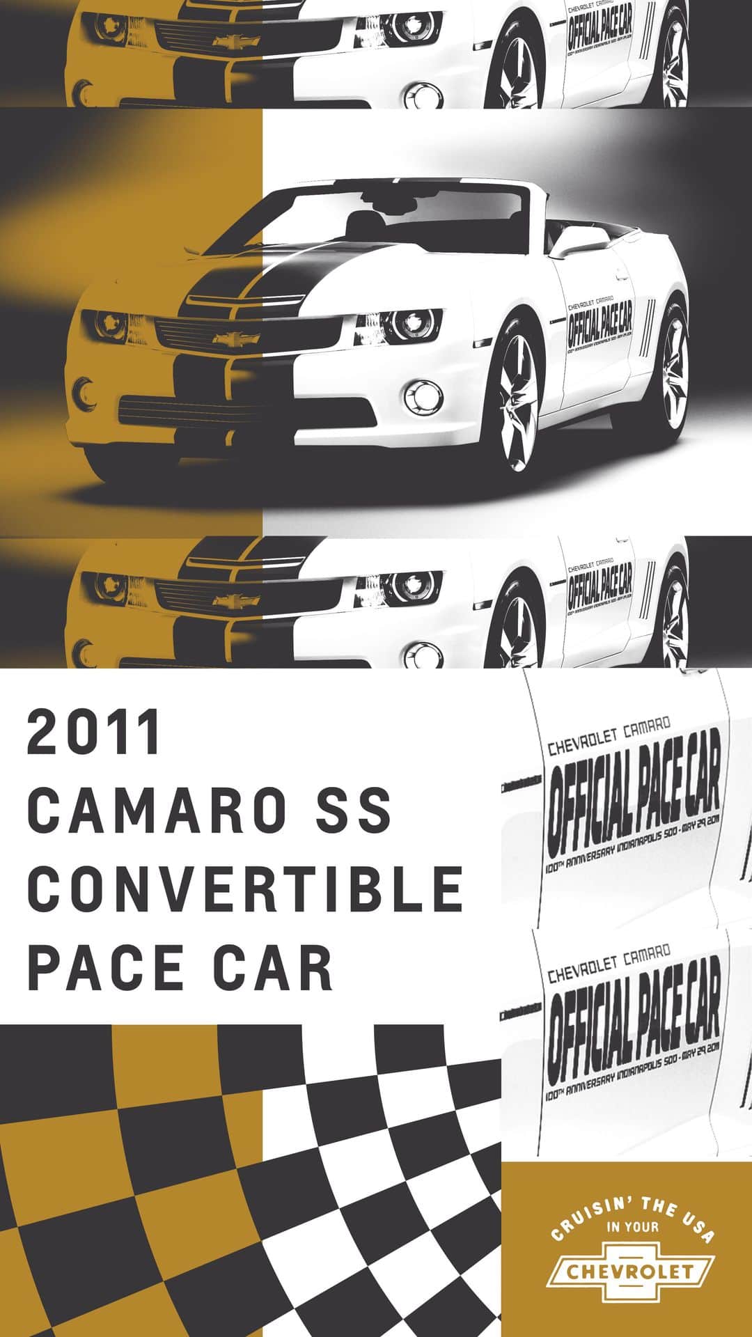 シボレーのインスタグラム：「The special-edition 2011 #Camaro SS Convertible was the 22nd Chevy to pace the #Indy500. Take a look at the vehicle that marked 100 years of history for both #Chevrolet and “The Greatest Spectacle In Racing.” #ChevyLove」