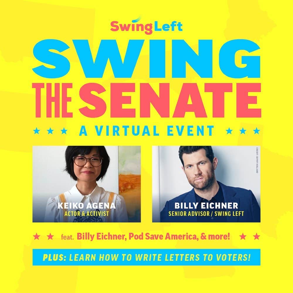 ケイコ・アジェナさんのインスタグラム写真 - (ケイコ・アジェナInstagram)「Follow @swingleft 💕 This event is Next Tuesday. #SwingTheSenate」8月15日 3時30分 - keikoagena