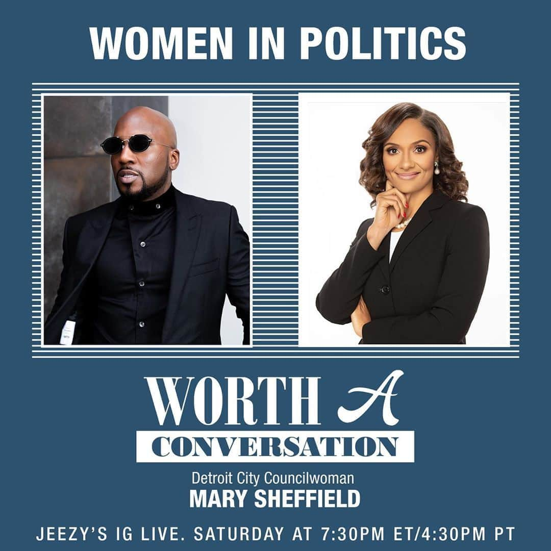 ヤング・ジージーさんのインスタグラム写真 - (ヤング・ジージーInstagram)「Join me tomorrow 7:30EST/4:30 PST on my live, as I speak with Detroit’s own city Concil woman @marysheffield out Women & Politics.. #WorthAConversation #Keepgoing‼️」8月15日 3時53分 - jeezy