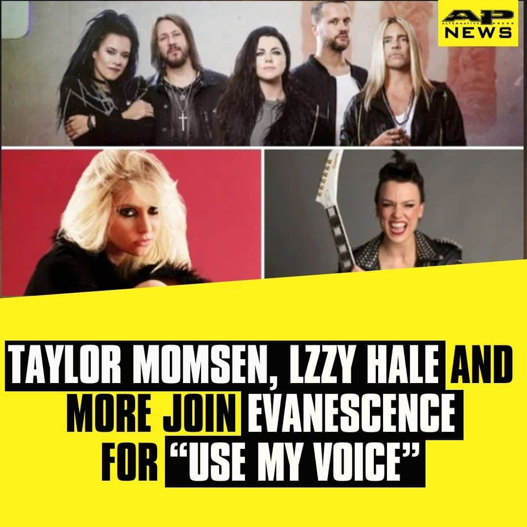 Alternative Pressさんのインスタグラム写真 - (Alternative PressInstagram)「LISTEN: @evanescenceofficial have joined forces with @taylormomsen, @officiallzzyhale and more for “Use My Voice,” an empowering new single about demanding justice and enacting change⁠ LINK IN BIO⁠ .⁠ .⁠ .⁠ #evanescence #amylee #taylormomsen #lzzyhale #theprettyreckless #halestorm #usemyvoice #altpress #alternativepress」8月15日 4時02分 - altpress