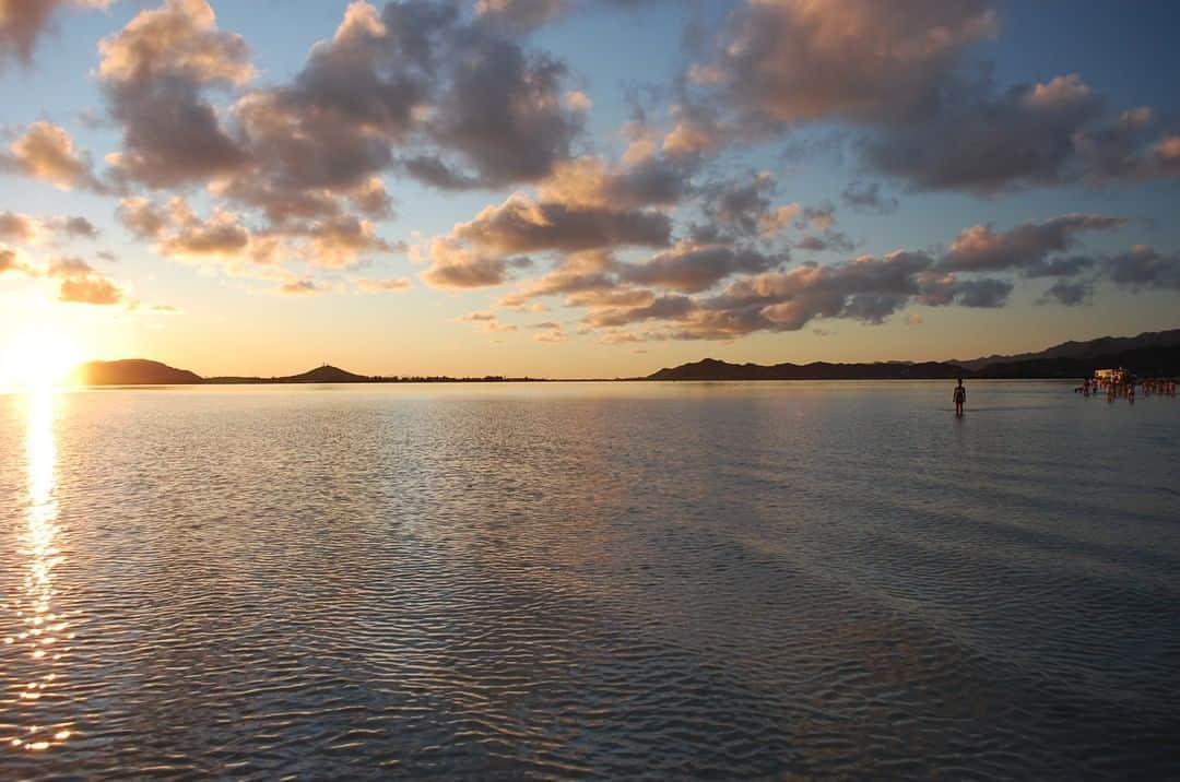 Luxury Cruise by Captain Bruceさんのインスタグラム写真 - (Luxury Cruise by Captain BruceInstagram)「Good morning☀️ Sunrise at #kaneohesandbar. ⁠ ⁠ 日本は連日猛暑ですね💦💦 マスク😷を着用しているとさらに暑さが増しますが、熱中症にお気をつけください！⁠ ⁠ 素敵な週末になりますように🐢✨⁠ ⁠ #captainbruce #kaneohesandbar #kbay #hawaii #oahu #oahulife #vacation #travel #ahuolaka #ahuihou #キャプテンブルース #天国の海ツアー #天国の海 #サンドバーツアー #アフオラカ #ハワイ大好き #オアフ島 #絶景 #海」8月15日 5時05分 - cptbruce_hi