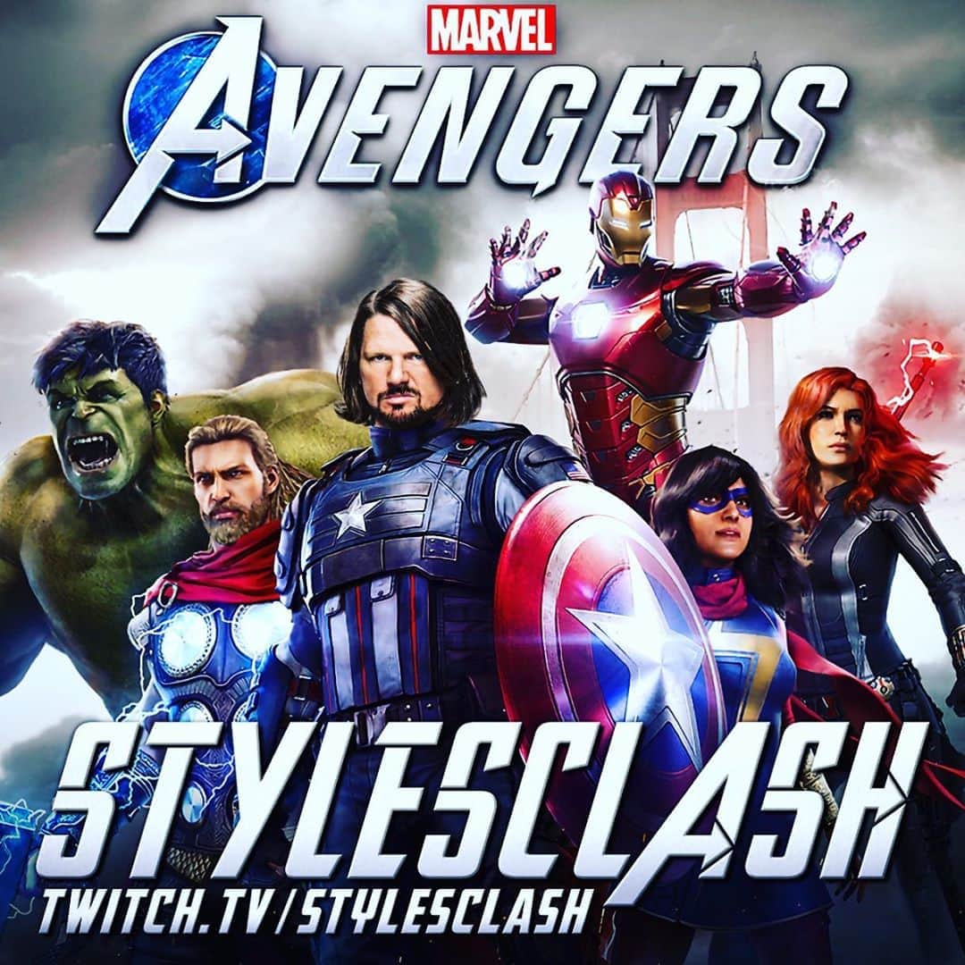 アレン・ジョーンズのインスタグラム：「After SmackDown, 10pm twitch.tv/Stylesclash we are playing Avengers!!」