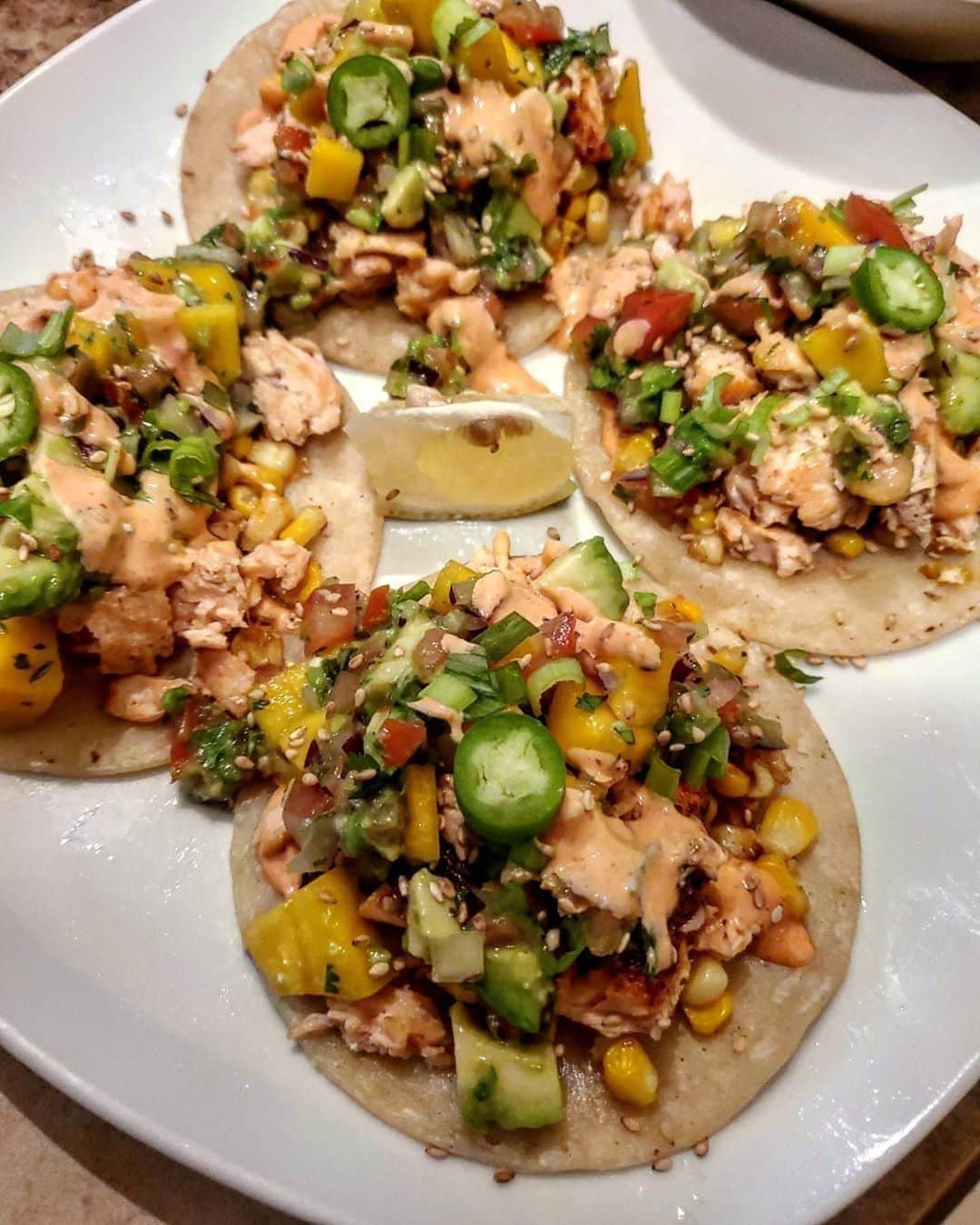 Flavorgod Seasoningsさんのインスタグラム写真 - (Flavorgod SeasoningsInstagram)「Customer @roarbertoe with some Mini Salmon Tacos With Mango and Avocado Salsa, corn and spicy mayo 🔥🔥🔥⁠ -⁠ 🚨Buy 2 Get 1 Free Taco Tuesday!! This weekend ONLY!🚨⁠ Click link in the bio -> @flavorgod  www.flavorgod.com⁠ -⁠ Flavor God Seasonings are:⁠ ✅ZERO CALORIES PER SERVING⁠ ✅MADE FRESH⁠ ✅MADE LOCALLY IN US⁠ ✅FREE GIFTS AT CHECKOUT⁠ ✅GLUTEN FREE⁠ ✅#PALEO & #KETO FRIENDLY⁠ -⁠ #food #foodie #flavorgod #seasonings #glutenfree #mealprep #seasonings #breakfast #lunch #dinner #yummy #delicious #foodporn」8月15日 10時01分 - flavorgod
